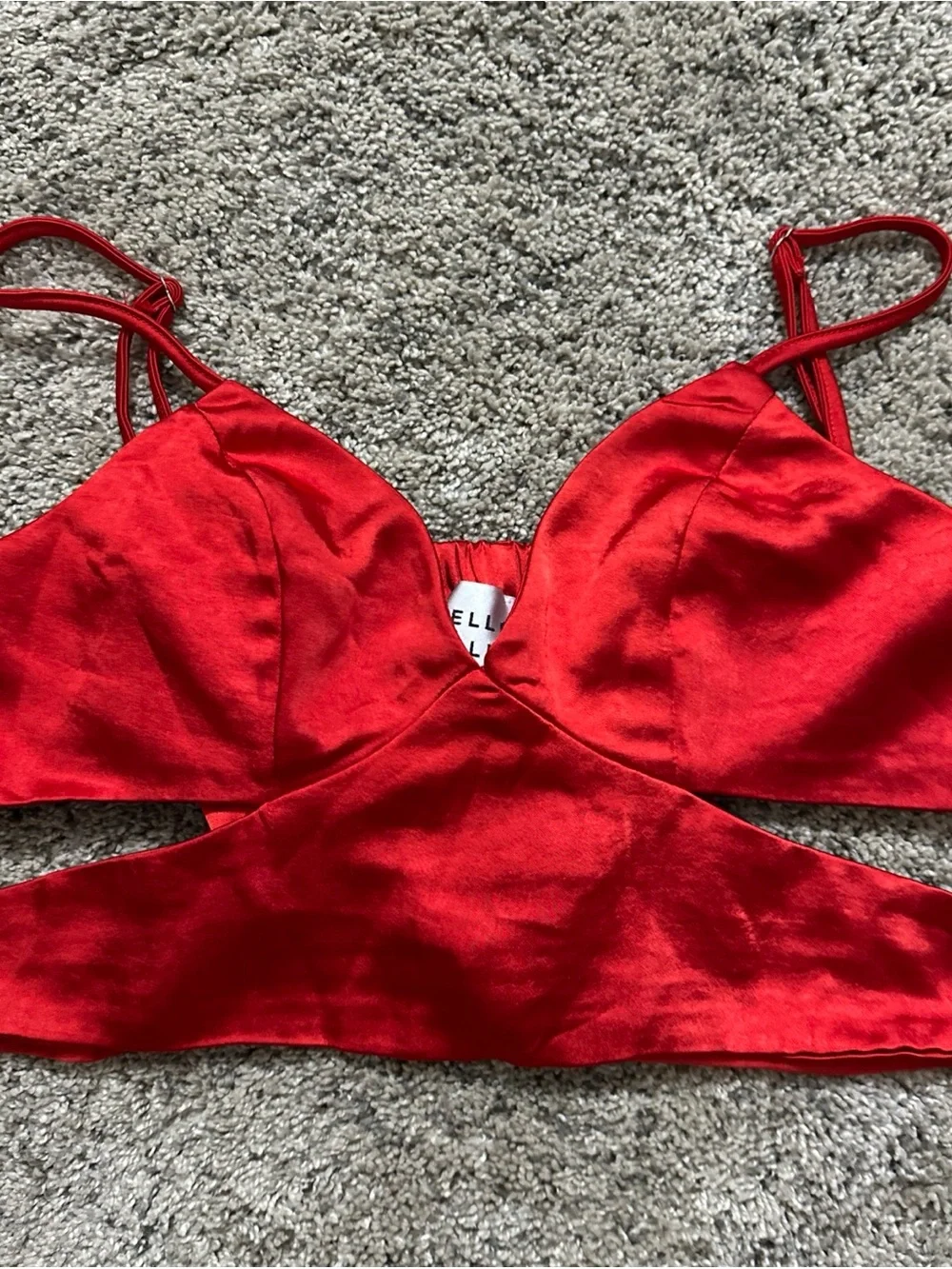 Hello Molly Red Satin Bralette